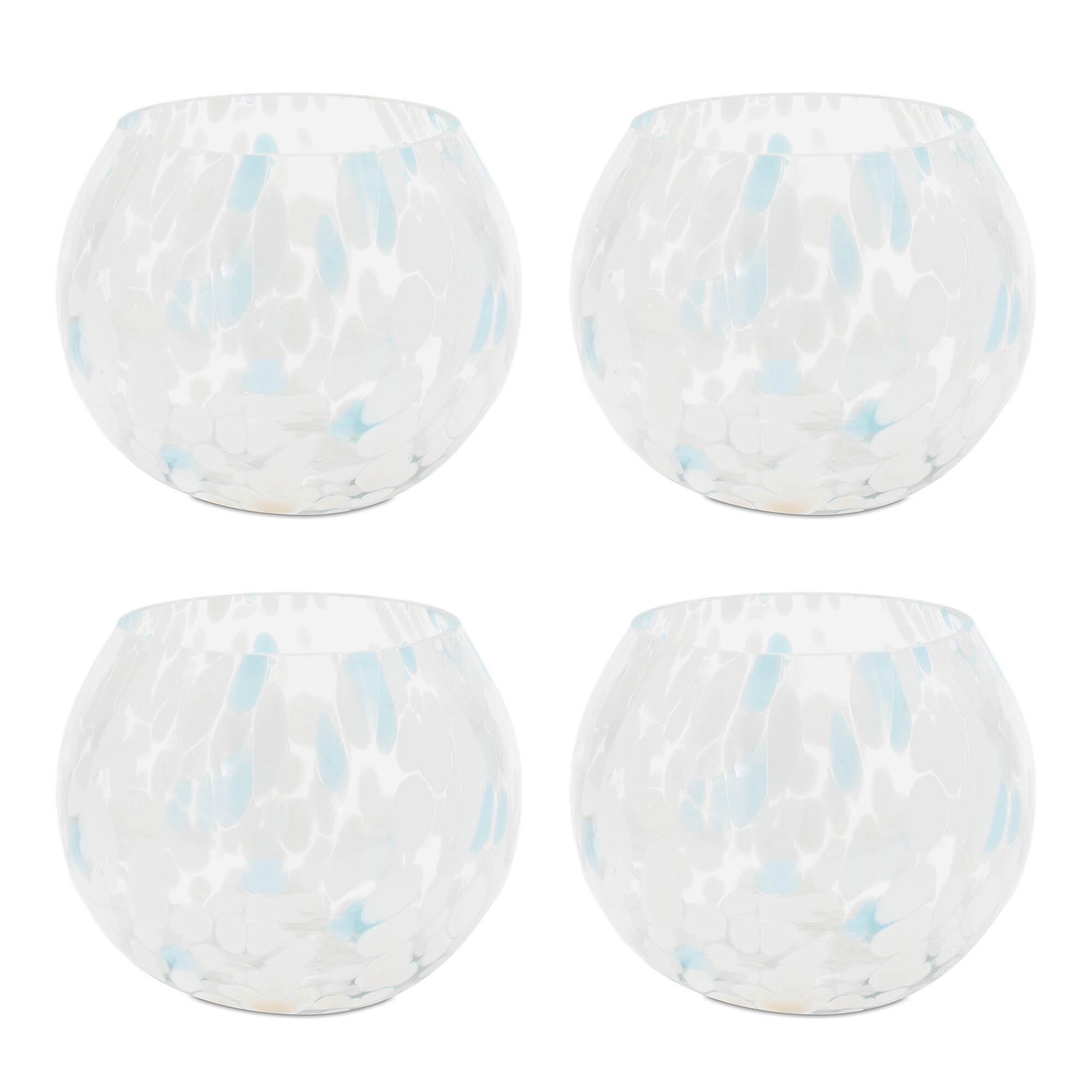 Painted Glass Candle Holder Vases, 4ct.